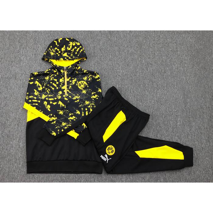Tuta da Track de Felpa del Borussia Dortmund 2023-2024 Nero y Giallo